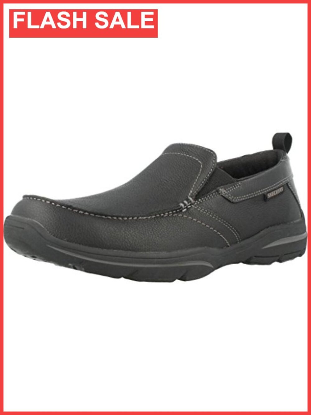 Full-Grain Leather Moc Toe Slip-On Loafers Memory Foam Comfort
